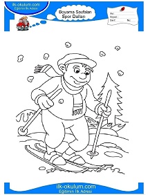 Çocuklar İçin Kayak Boyama Sayfaları 